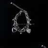 Link Chain Ladys Bracelet Fashion European And American Hip Hop Chain Trend Street Tail Accessories Cool Love Double Link Women Jew Dhjyr