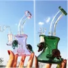 7,0 polegadas Bonguias de cachimbo de fumar rosa Bonga de fumantes de vidro Tubos de água Cabelas de vidro Dab Rigs Bongos de água Shisha com tigela de 14 mm S363