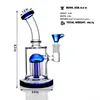 Bong in vetro Narghilè Pipa ad acqua 8,3 pollici Punta a fungo blu Gorgogliatore Piccolo Recycler Dab Rig Bong portatile con giunto a ciotola da 14 mm