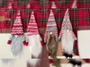 4pcs / set Creative Noël Bouteille De Vin Couverture Bouteille De Vin Sac Sans Visage Poupée Gnome Toppers Ornements pour La Maison De Noël Nouvel An Table De Dîner Décor