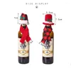 Décorations de noël chapeau écharpe créatif 2 pièces/ensemble bouteille de vin rouge ensemble pour la maison 2022 an cadeau Navidad