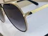 New fashion design men sunglasses THE BLUE II pilot K gold frame generous and simple style high end outdoor uv400 protection glasses