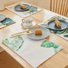 테이블 냅킨 1pcs 꽃 린넨 장식 인쇄 장소 저녁 식사 매트 꽃 디자인 부엌 악용 액세서리 음료 코스터