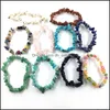 Beaded Strands Brins perlés Mticolor Brisé Pierre Naturelle Perles Bracelets Pour Femmes Guérison Cristal Quartz Élasticité Bracelet M Dhhoc