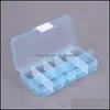 ジュエリーポーチバッグジュエリーポーチ10スロットプラスチック透明なストレージファインコンパートメントビーズ用の調整可能なコンテナ
