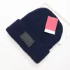 Modebrev stickade hattar vinter beanies etikett designer skalle kepsar unisex bonnet män kvinnor virkning hatt stickning beanie fast färg öron muff 11 färg