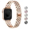 Pulseira de metal de diamante completo de luxo para iWatch series Ultra 49mm 8 7 6 SE 5 4 3 2 1 42mm 44mm banda de moda Fit Apple Watch 41mm 45mm 40mm 38mm