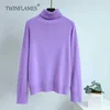 Women's Knits Tees Womens Winter Sweaters TurtleNeck Cashmere White Sweater Women Clothing 2022 Casual Knitted Female Loose Warm Jumpers Ladies T221012