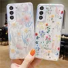 Étuis de téléphone à fleurs en TPU pour Samsung Galaxy Note 20 S21 ultra S22 A22 A32 A53 5G A73 A52 S20ultra étui de protection en silicone transparent à paillettes