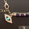 Urok bransoletki Lucky Fatima Hamsa Hand Blue Evil Eye Charms Bracelets Bransolets Mtlayer Beads Turkish Jewelry for Women 641 K2 Dro dhrgu
