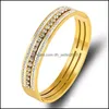 Bangle Fashion Bangle Ornament Wholesale Titanium Steel Diamond Bracelet Womens Wide Face Stainless Bracelets Clasp Sier Rose Gold D Dhtgp