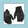 Gants de moto Retro Pursuit Gants de moto en cuir véritable perforé Moto Équipements de protection imperméables Motocross Cadeau Drop Delive Dhpef