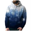 Herren-Kapuzenpullover, Herbst und Winter, weiches Sweatshirt, Neuheit, weihnachtlich, bedruckt, langärmelig, mit Kapuze, Sport-Hoodie mit Taschen