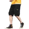 Herr shorts sommar casual last män bomull fasta band fickor streetwear mens knä längd homme g221012