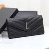 designer wallets for women Holders Classic caviar leather fashion Purse women's simple solid color zipper multi-function card bag SL02