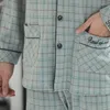 Männer Nachtwäsche Ankunft Frühling Baumwolle Männer Pyjamas Set Gestreifte Lange Hülse Drehen-unten Kragen männer Pijamas Plus Größe 4XL Männlich