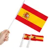 Bannerflaggor Banner Flags Spanien Mini Flag Hand Hålls små miniatyr spanska på stick Fade Resistenta livliga färger 5x8 tum med solid DHGLH