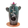 Fragrance Lamps Ceramic Craft Cactus Mountain Flowing Water Smoke Waterfall Backflow Incense Burner Home Decor Sandalwood Holder