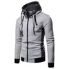 Herrtröjor tröjor Spring Autumn Casual Sweatshirt Mens Hooded Scarf Collar Fashion Outwear Slim Fit Male Hoody New Men hoodie dragkedja G221011