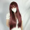 Synthetic Cosplay Wigs With Fluffy Bangs For Women Natural Long Straight Color Hair Wig With Daily Use