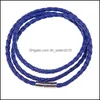 Другие браслеты из кожаная упаковка ювелирные украшения Mti Color Woven Bracelets Мужчины Женские браслетные цепочка.