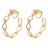 Backs Earrings 2022 Fashion Retro Small Hoop Clip Copper Chain Non Piercing Ear Clips For Women Valentine's Day Jewelry Gift
