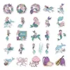 50 pièces mignon rose violet sirène sous-marine animal autocollant vélo voyage bagages ordinateur portable dessin animé autocollant décalcomanies