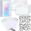 Embrulho de presente A6 Glitter PU PU CHEAL Binder Envelope Planizer Pockets Pockets Folhas de despesas Caderno com zíper transparente