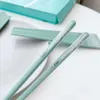 Klassiek merk Blue Bone China Ceramic Chopsticks Huishoudelijk Highd Highd Sky Blue Kitchen Set servies met cadeaubon4628579