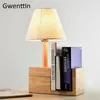 Lampes de table Lampe de bibliothèque en bois pour lecture étude chambre moderne LED luminaires de bureau nordique industriel décor à la maison luminaire