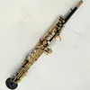 New Japan YSS82Z Professioneller Straight Sopran Saxophon BB Tuning Schwarz Gold Key Musikalische Instrumente Ligation Reed Leder Case4629339