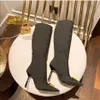 أحذية الركبة أحذية نسائية 10 سم الكعب المطبوعات المطبوعة العناصر الكلاسيكية Medusa Medusa Buckle Bootie Bootie Found