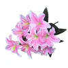 Dekorative Blumen, 45 cm, künstliche Lilien, 10 Köpfe, Blumenstrauß, Lilien-Dekor, Fake für draußen, drinnen, Büro, Haus, Garten, Dekoration