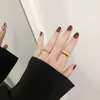 Obrączki Hiphop Geometria Nieregularny Złoty Kolor Dla Kobiet Dziewczyn Punk Finger Ring Fashion Titanium Steel Party Biżuteria