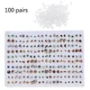 Örhängen 100 par olika stilar Polymer Clay Allergivänligt parti för barn