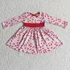 Girl Dresses Wholesale Fall Winter Princess Dress Baby Girls Fashionable Pink Flower Clothing Children Infant Boutique Toddler Twirl Clothes