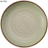 Plates Creative Round Ceramic Pasta Ramen Sushi Steak Dish El Restaurant Tableware Vegetable Salad Plate Snack Dessert Dishes