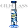 16.5 inches Glass hookahs Straight Bong Glycerin Freezable Coil dab rig Tube water pipe triple honeycomb perc heady glass pipes with quartz nails