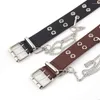 B￤lten DHL eller FedEx 50st/Lot Women Imitation Leather Pin Buckle Belt Punk Wind Jeans Fashion Decorative Chain