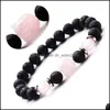 Budda Buddha Budda Brear Bracelets Straski Zielone Dongling Stone Rzeźbia ręczna struna Tigereye Jinsha wulkaniczna bransoletka DHWGS