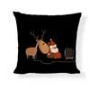 Chair Covers Fashion Christmas Linen Pillowcase Red Series Santa Claus Pillow His Sofa Decoration