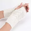 Fingerless Gloves Unisex Twist Knitted Gloves Autumn Winter Short Fingerless Gloves Keep Warm Open Half Finger Mitten Arm Sleeve Arm Warmer J221008