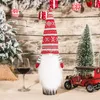 4pcs/مجموعة زجاجة نبيذ عيد الميلاد الإبداعية غلاف زجاجة النبيذ حقيبة مجهول جنوم قبعات أعلى القبعات الحلي للمنزل عيد الميلاد ديكور عشاء ديكور عشاء جديد