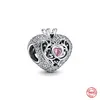 925 Sterling Silver Dangle Charm Beads High Quality Jewelry Gift Wholesale Badlock و Key Dangle Charm Pink Love Bead Fit Pandora Bracelet DIY 0198