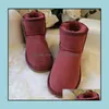 Bottes Fille Femmes Mini Bottes De Neige En Peau De Mouton En Peluche Fourrure Chaud Avec Carte Dustbag Beautif Cadeau Australie Court Cheville U5854 Doux Confortabl Dhuei