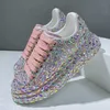 Elbise Ayakkabı 2022 Sonbahar Deri Kadın Yeni Stil Moda Platformu Ins Platformları Sneakers Tide Shine Bling Rhinestone T221012