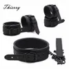 Seks speelgoed Masager Massager Bondage Thierry Pu Leather SM Products Pols Enkle Cuffs Neck Collar Set BDSM Bondage Toys Hancuffs Cosplay Accessoires BNVW