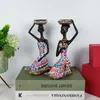 Candle Holders African Statues Candlestick Resin Figurines Retro Holder Interior Home Decoration Crafts Luxury Center Table Ornaments