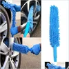 Brosse 1 pcs flexible extra longue brosse douce microfibre nouilles chenille bleu voiture lavage de roue nettoyant accessoires livraison directe 2022 mob dhlrt