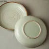 Plates Creative Round Ceramic Pasta Ramen Sushi Steak Dish El Restaurant Tableware Vegetable Salad Plate Snack Dessert Dishes